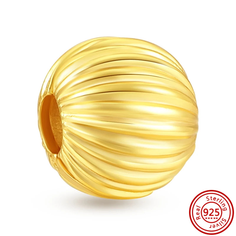 ✨ 925 Silver Gold-Plated Charms – ✨ Sparkling Dangle Beads | Pandora-Style Bracelet Compatible