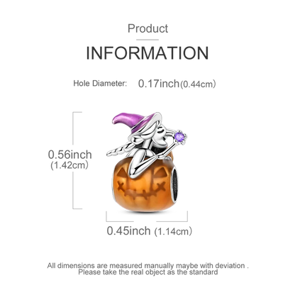 ✨ 925 Sterling Silver Halloween Charms – Witch, Pumpkin & Poison Elements | Pandora-Style Bracelet Compatible