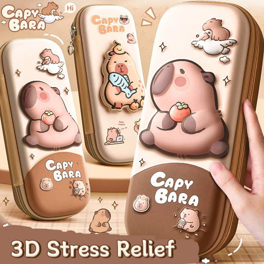 Kawaii Capybara 3D Pencil Case – Cute Large Capacity EVA Stationery Box