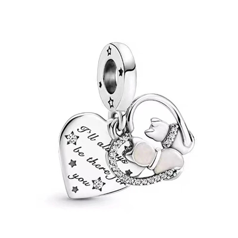 ✨ 925 Silver DIY Charms – 🎈 Hot Air Balloon, 💖 Mother & Daughter Hearts, 💗 Pink Murano Glass | Pandora-Style Bracelet Compatible