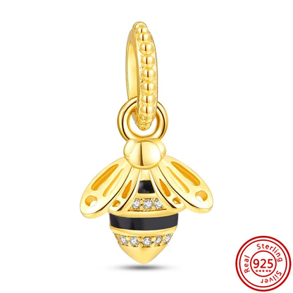 ✨ 925 Silver Gold-Plated Charms – ✨ Sparkling Dangle Beads | Pandora-Style Bracelet Compatible