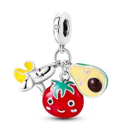 ✨ 925 Silver Halloween Charms – 💀 Skull, 🍎 Apple & 🍒 Cherry | Pandora-Style Bracelet Compatible