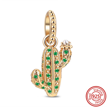 ✨ 925 Silver Gold-Plated Charms – ✨ Sparkling Dangle Beads | Pandora-Style Bracelet Compatible