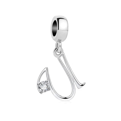 ✨ 925 Silver Alphabet Charms – 🔤 26 Letter Dangle Beads | Pandora-Style Bracelet Compatible