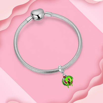 ✨ 925 Silver Halloween Charms – 💀 Skull, 🍎 Apple & 🍒 Cherry | Pandora-Style Bracelet Compatible