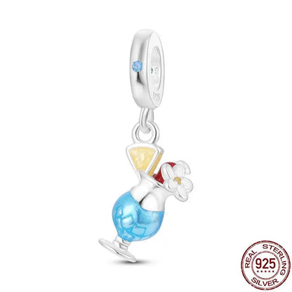 ✨ 925 Silver Ocean Charms – 🐙 Octopus, 🐢 Sea Turtle, 🐬 Dolphin & 💧 Blue Zircon | Pandora-Style Bracelet Compatible
