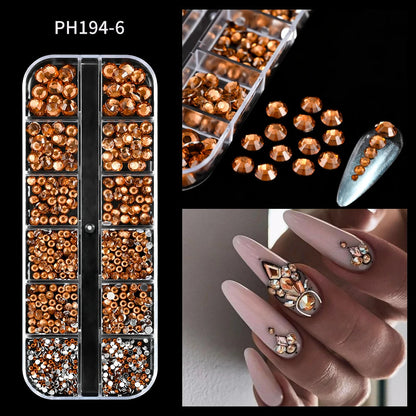 🌊✨ 12Grids Ocean Gold Nail Art Charms | Shell, Seahorse, Starfish & Pearl Gems 🐚🦄 Shop1103833347 Store