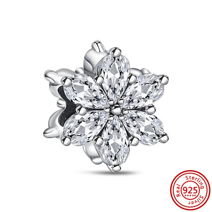 ✨ Winter Charms – ❄️ Snowflake, ⛄ Snowman, 🏠 Snowy House & 🎩 Hat | Pandora-Style Bracelet Compatible