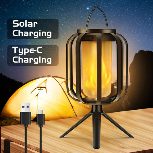 🔥 Flickering Firelight Lantern ✨🌧️ Wireless & Weatherproof Magic for Outdoors! 🌲🏕️