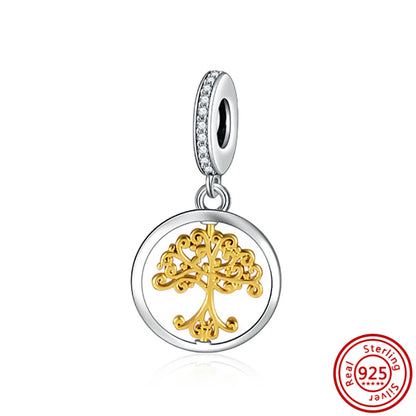 ✨ 925 Silver Gold-Plated Charms – ✨ Sparkling Dangle Beads | Pandora-Style Bracelet Compatible
