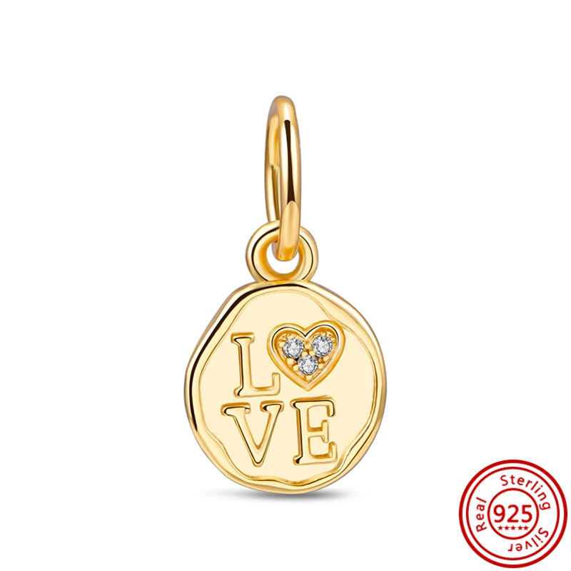 ✨ 925 Silver Gold-Plated Charms – ✨ Sparkling Dangle Beads | Pandora-Style Bracelet Compatible