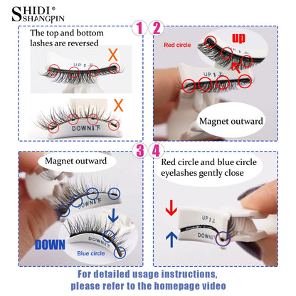 Handmade Fluffy Faux Mink Magnetic Eyelashes & Tweezer Set – Reusable Natural False Lashes