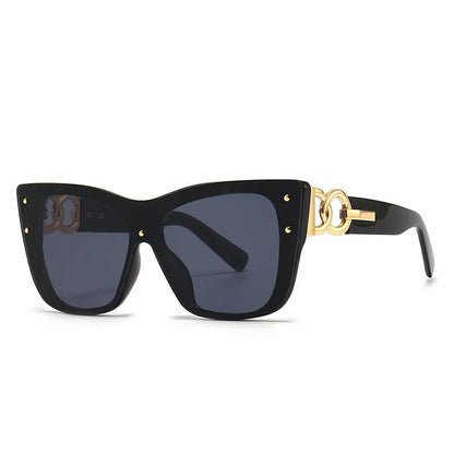 New Fashion Big Frame Cat Eye Sunglasses for Ladies – Street Style, UV400 Protection Driving Shades