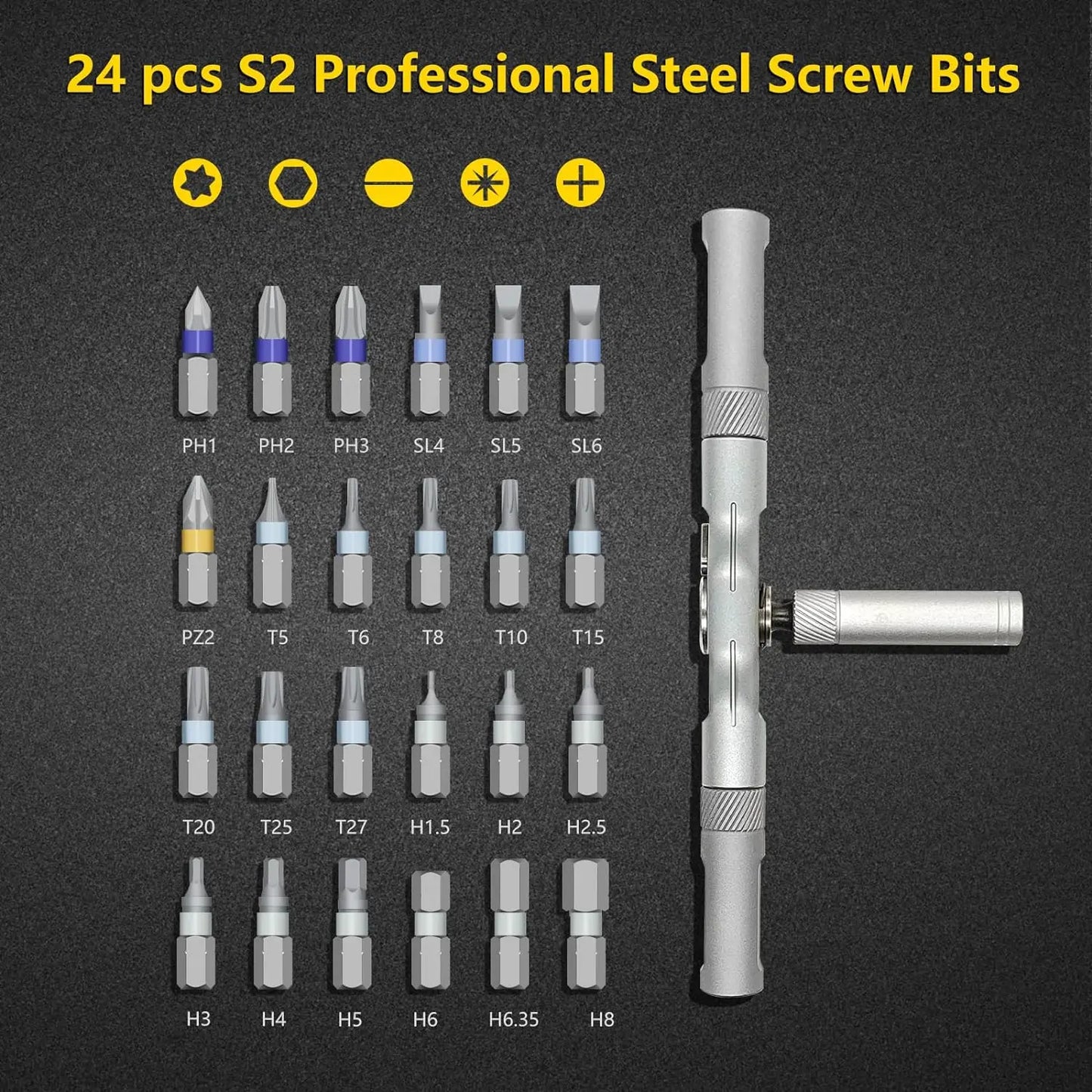 Pocket-Sized Powerhouse – 24 Tools in 1 Magnetic Screwdriver!
