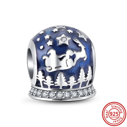 ✨ Winter Charms – ❄️ Snowflake, ⛄ Snowman, 🏠 Snowy House & 🎩 Hat | Pandora-Style Bracelet Compatible