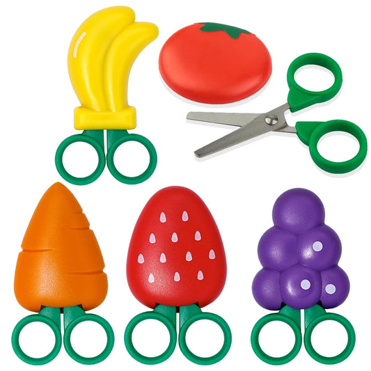 📏✂️🍉 Fruit-Shaped Kids Safety Scissors – Fun & Safe for DIY Crafts!