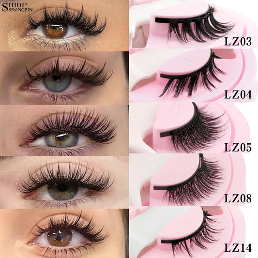 Reusable Magnetic Eyelashes – 1 Pair Natural Curly & Fluffy Lashes with Tweezer, No Glue Needed