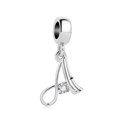 ✨ 925 Silver Alphabet Charms – 🔤 26 Letter Dangle Beads | Pandora-Style Bracelet Compatible