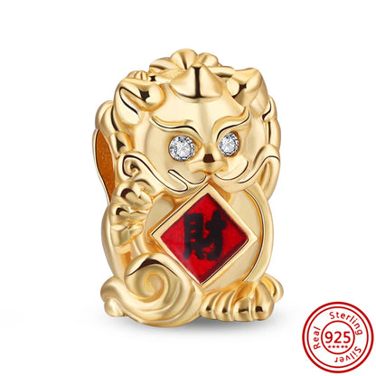 ✨ 925 Silver Gold-Plated Charms – ✨ Sparkling Dangle Beads | Pandora-Style Bracelet Compatible