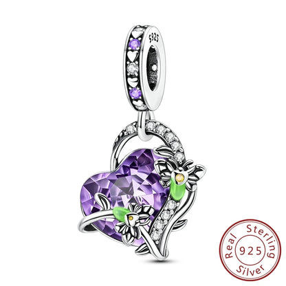 ✨ 925 Silver Cute Charms – 🐾 Cat Paw, 🎀 Bow, 🍎 Apple & ❤️ Heart | Pandora-Style Bracelet Compatible