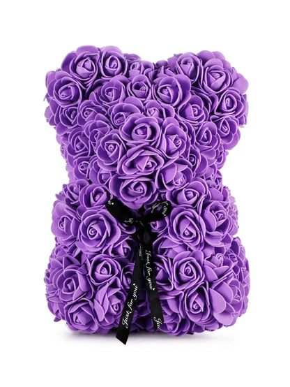 🌹 Rózsa színű plüssmackó művirág – Romantikus évfordulós, Valentin-napi és születésnapi ajándék hölgyeknek 🎁 