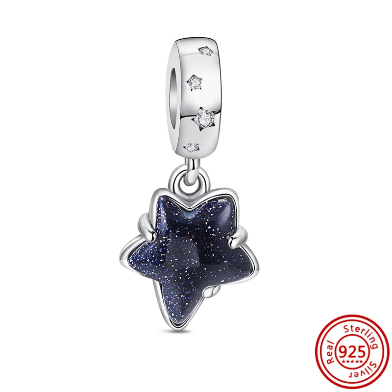 ✨ 925 Silver Purple Charms – ❤️ Heart-Shaped Stone & 🕷️ Spider | Pandora-Style Bracelet Compatible