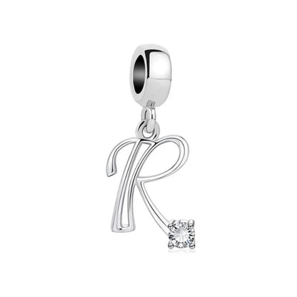 ✨ 925 Silver Alphabet Charms – 🔤 26 Letter Dangle Beads | Pandora-Style Bracelet Compatible