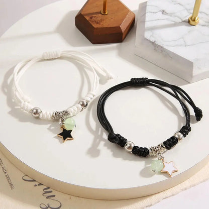 2PC Fashion Luminous Star Couple Bracelets – Matching Glow-in-the-Dark Jewelry for Men & Women