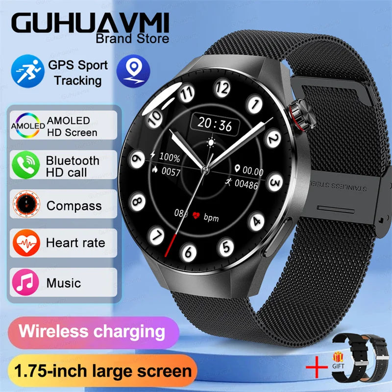 2025 New Huawei GT5 Pro Smart Watch for Men – HD AMOLED, GPS, Heart Rate & Bluetooth Call