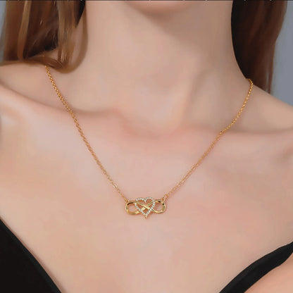 💖 Eternal Bond™ – Infinity Heart Necklace with Sparkling Cubic Zirconia | Gift for Her