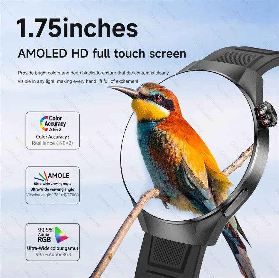 2025 New Huawei GT5 Pro Smart Watch for Men – HD AMOLED, GPS, Heart Rate & Bluetooth Call