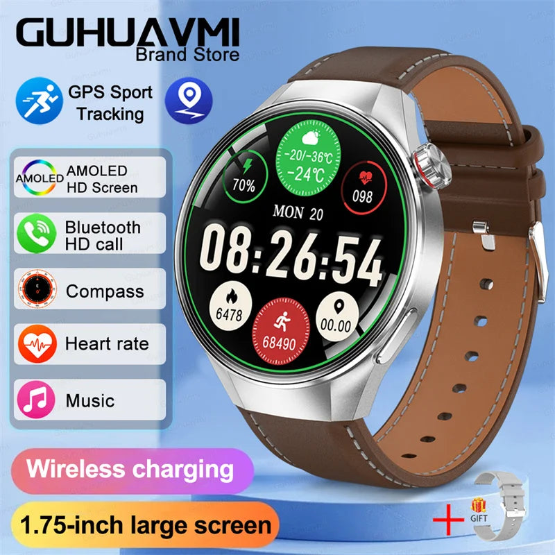 2025 New Huawei GT5 Pro Smart Watch for Men – HD AMOLED, GPS, Heart Rate & Bluetooth Call