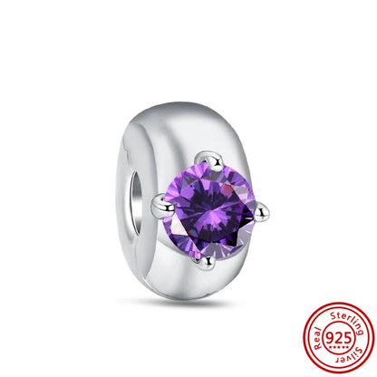 ✨ 925 Silver Purple Charms – ❤️ Heart-Shaped Stone & 🕷️ Spider | Pandora-Style Bracelet Compatible