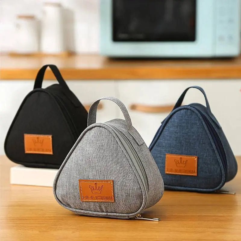 🥪❄️🔺 Triangular Insulation Lunch Bag – Cute Portable Rice Ball Thermal Bag for Students!