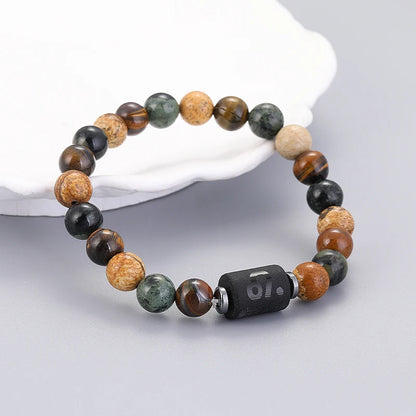 ✨ 12 Zodiac Natural Stone Bracelet – Cancer, Virgo, Leo, Libra – Unisex Couple & Friendship Jewelry Gift