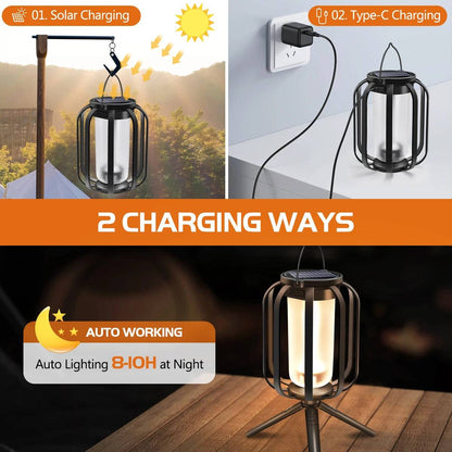 🔥 Flickering Firelight Lantern ✨🌧️ Wireless & Weatherproof Magic for Outdoors! 🌲🏕️