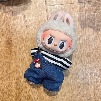 Labubu Velcro Dress Set – Cute Casual Skirt Outfit for 17cm Dolls