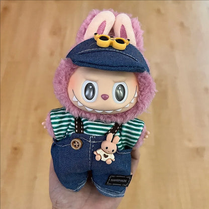 Labubu Velcro Dress Set – Cute Casual Skirt Outfit for 17cm Dolls