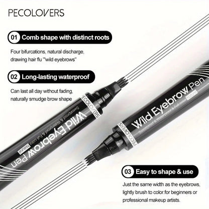 🌈 Waterproof 6-Color Eyebrow Tattoo Pen ✍️ 4 Split Tip Liquid Eyebrow Pencil 🖤 Floral Beauty Store