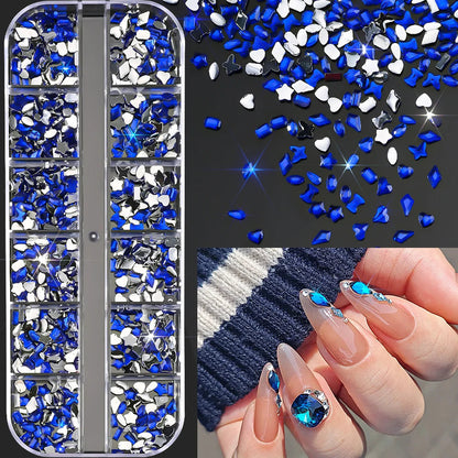 🌊✨ 12Grids Ocean Gold Nail Art Charms | Shell, Seahorse, Starfish & Pearl Gems 🐚🦄 Shop1103833347 Store
