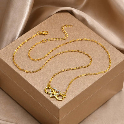 💖 Eternal Bond™ – Infinity Heart Necklace with Sparkling Cubic Zirconia | Gift for Her
