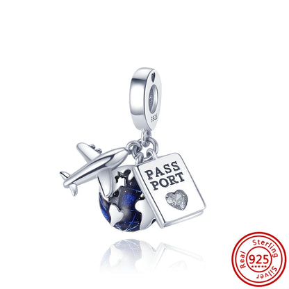 ✨ 925 Silver Purple Charms – ❤️ Heart-Shaped Stone & 🕷️ Spider | Pandora-Style Bracelet Compatible