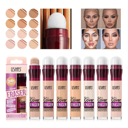✨ 12 Color Liquid Concealer 🎨 Moisturizing Rotating Sponge Head 🌀 Long-Lasting Lightweight Multi-Use Foundation Stone's Store