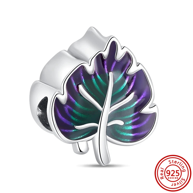 ✨ 925 Silver Purple Charms – ❤️ Heart-Shaped Stone & 🕷️ Spider | Pandora-Style Bracelet Compatible