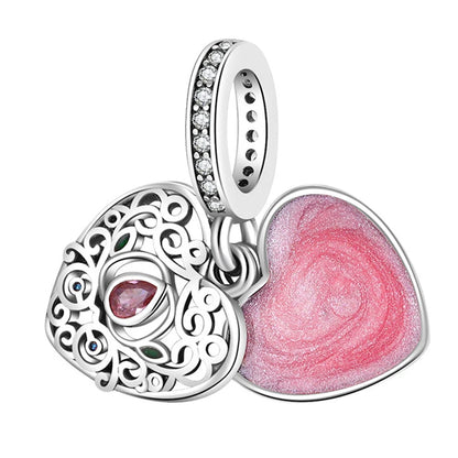 ✨ 925 Silver DIY Charms – 🎈 Hot Air Balloon, 💖 Mother & Daughter Hearts, 💗 Pink Murano Glass | Pandora-Style Bracelet Compatible