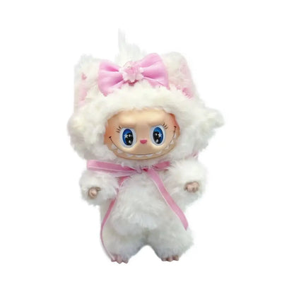 2025 Kawaii Cat Onesie – Labubu Doll Clothes for 17cm V1 V3 Vinyl Figures