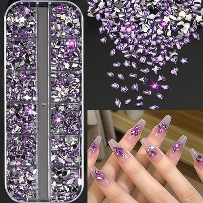 🌊✨ 12Grids Ocean Gold Nail Art Charms | Shell, Seahorse, Starfish & Pearl Gems 🐚🦄 Shop1103833347 Store