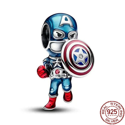 ✨ 925 Silver Marvel Charms – 🕷️ Deadpool & 🐺 Wolverine | Pandora-Style Bracelet Compatible