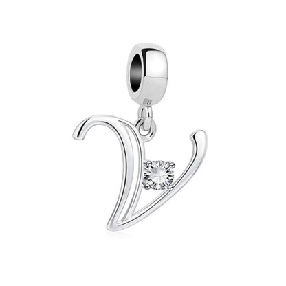 ✨ 925 Silver Alphabet Charms – 🔤 26 Letter Dangle Beads | Pandora-Style Bracelet Compatible