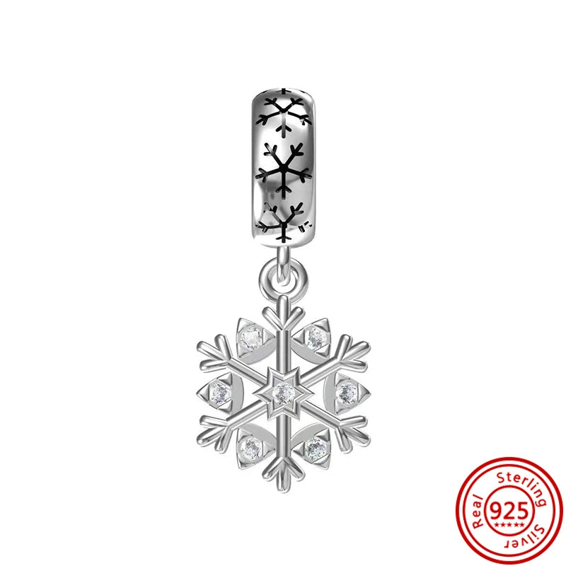 ✨ Winter Charms – ❄️ Snowflake, ⛄ Snowman, 🏠 Snowy House & 🎩 Hat | Pandora-Style Bracelet Compatible